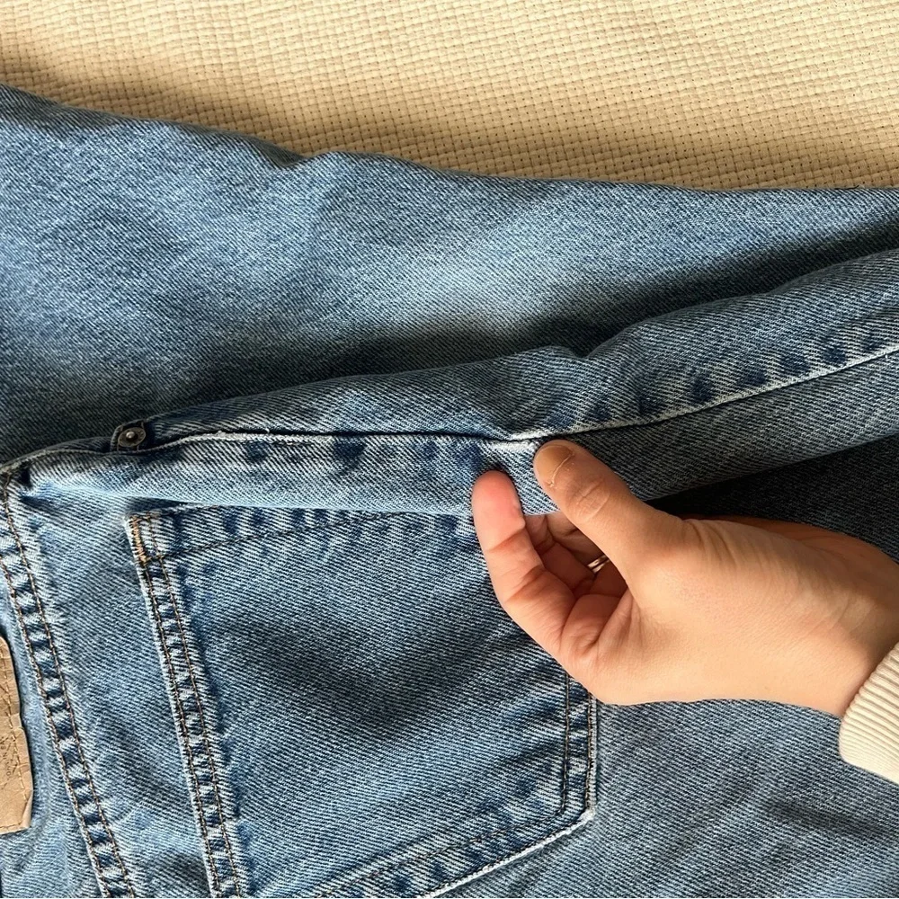 Vintage 90s Gap Reverse Tapered Jeans Womens 14 Ankle Blue Denim Made USA - Picture 15 of 16